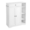 Freestanding Shoe Rack Organizer With 2 Shutter Door, Entryway Narrow Shoe Storage With Adjustable Storage Shelf &Top Drawer, Modern Slim Shoe Cabinet, White White Particle Board