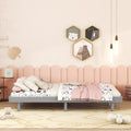 Modern Design Full Floating Platform Bed Frame For Grey Color Grey Particle Board
