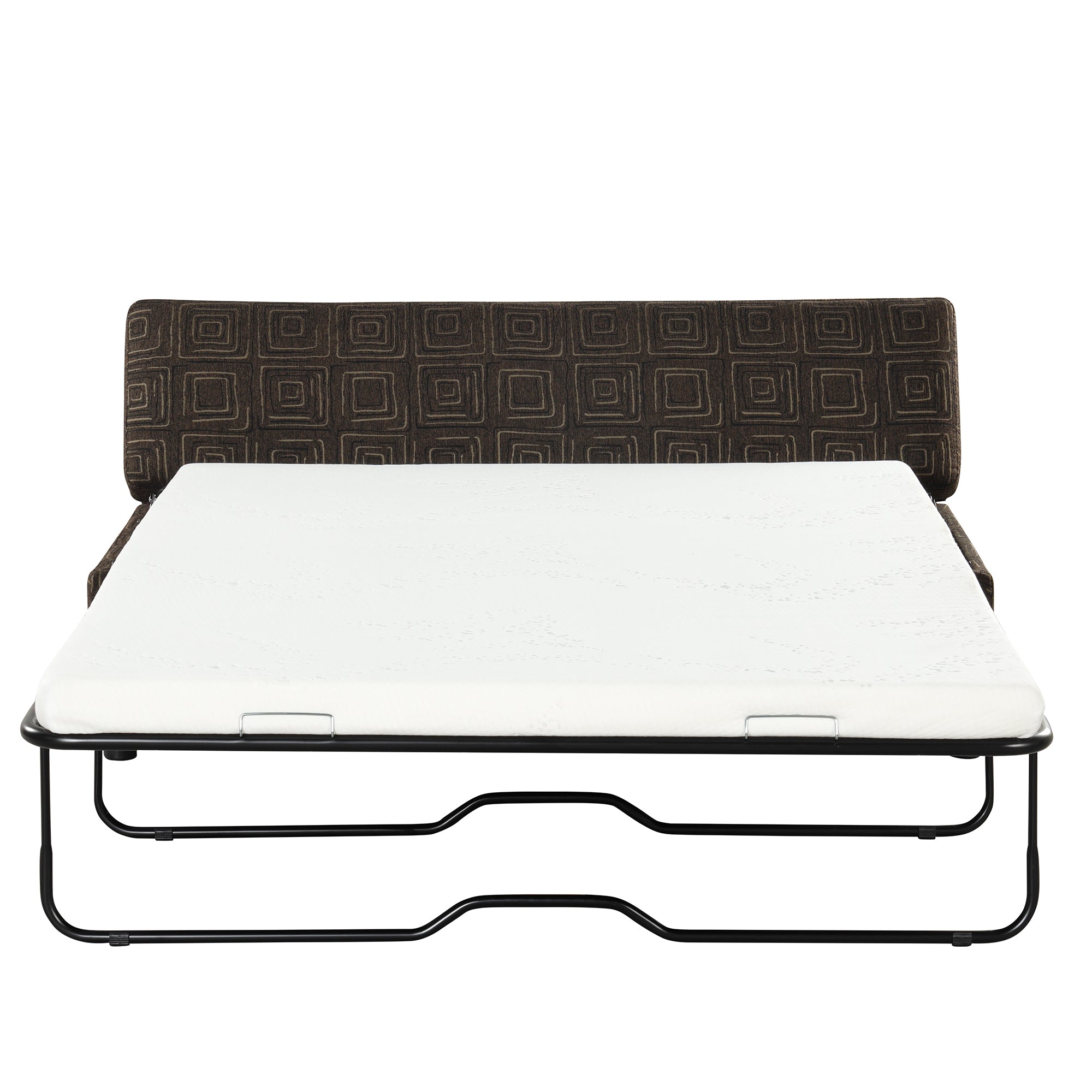 Full Size Folding Ottoman Sleeper Bed with Mattress espresso-foam-linen