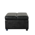 Twin Size Folding Ottoman Sleeper Bed With Mattress Convertible Guest Bed Black Black Pu Foam Pu 1 Seat