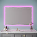 60X40 inch LED Bathroom Mirror with Lights Backlit RGB white-aluminium