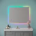 40 32 inch LED Bathroom Mirror with Lights Backlit RGB white-aluminium