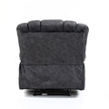 Large Manual Recliner Chair In Fabric For Living Room, Gray Dark Gray Velvet Manual Handle Metal Primary Living Space Medium Firm Cushion Back Heavy Duty American Design Pine Pillow Top Arms Fiber Foam And Polyester Fiber Pad Fabric