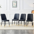 1 Table And 6 Black Chairs. The Table Features A Black Imitation Marble Pattern Desktop And Black Gold Mdf Legs. Pair With 6 Black Pu Chairs. F Sq C 007 Black Gold Mdf Glass