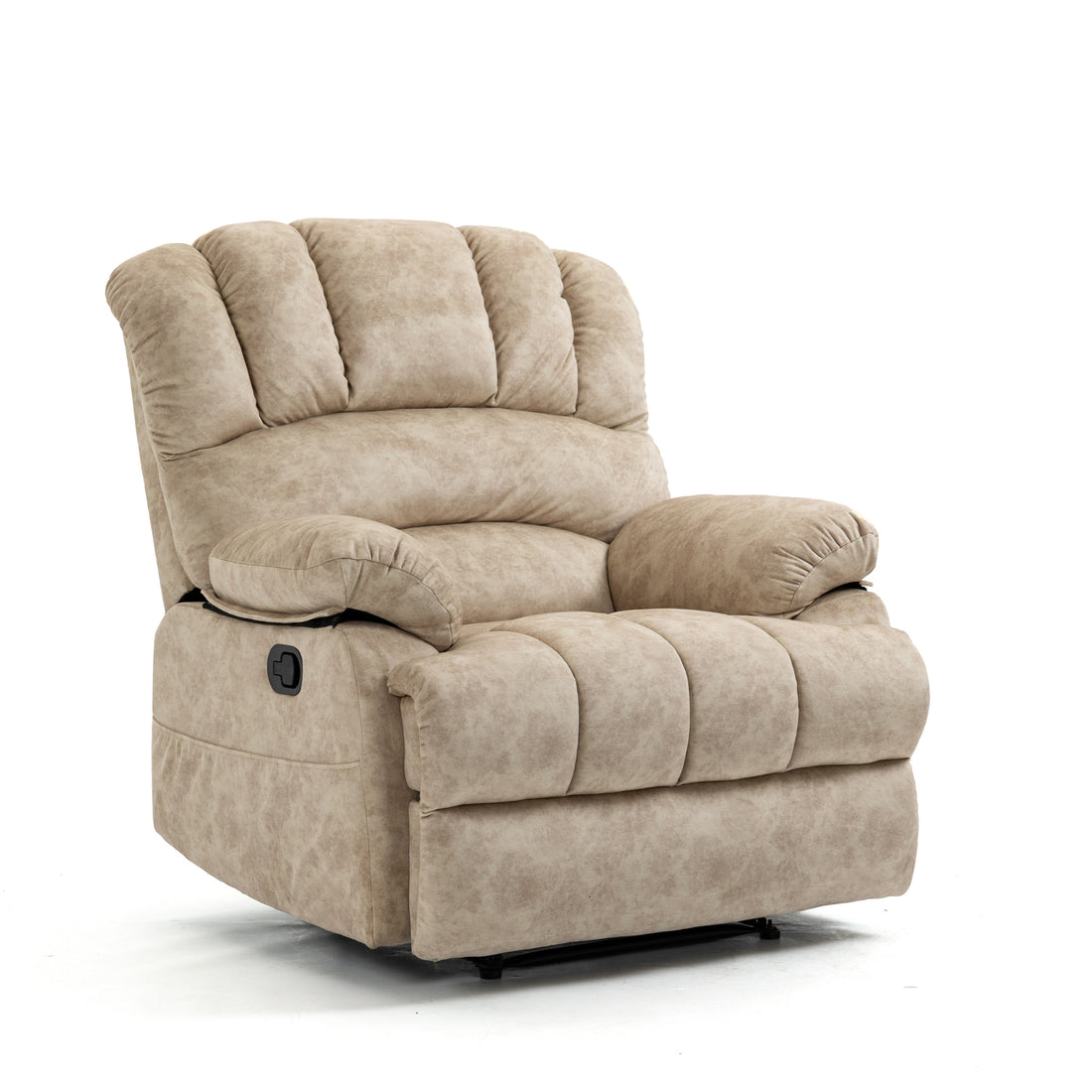 Large Manual Recliner Chair in Fabric for Living Room beige-velvet-manual-handle-metal-primary living