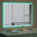 60X40 inch LED Bathroom Mirror with Lights Backlit RGB white-aluminium