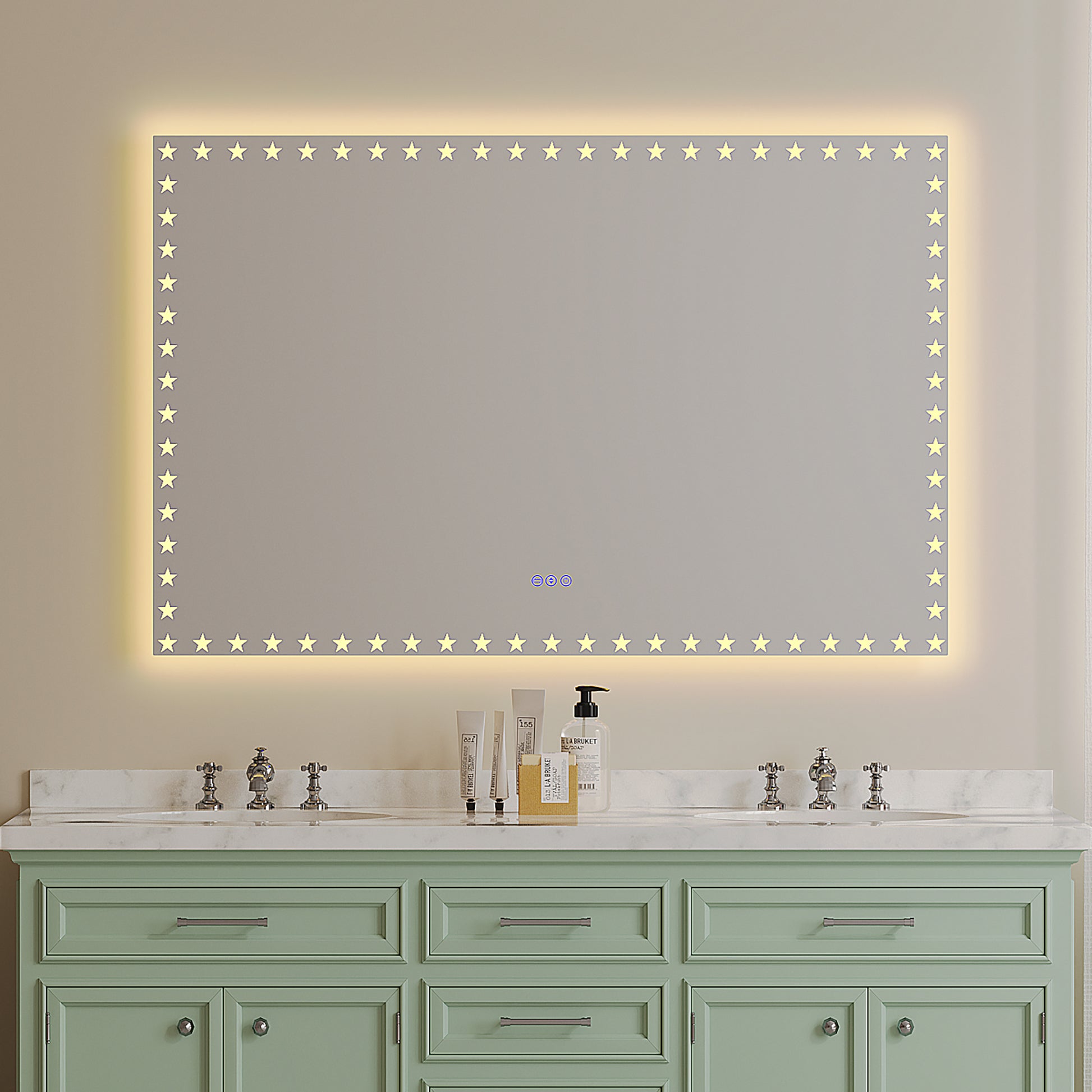 55X36 inch LED Bathroom Mirror with Lights Backlit RGB white-aluminium