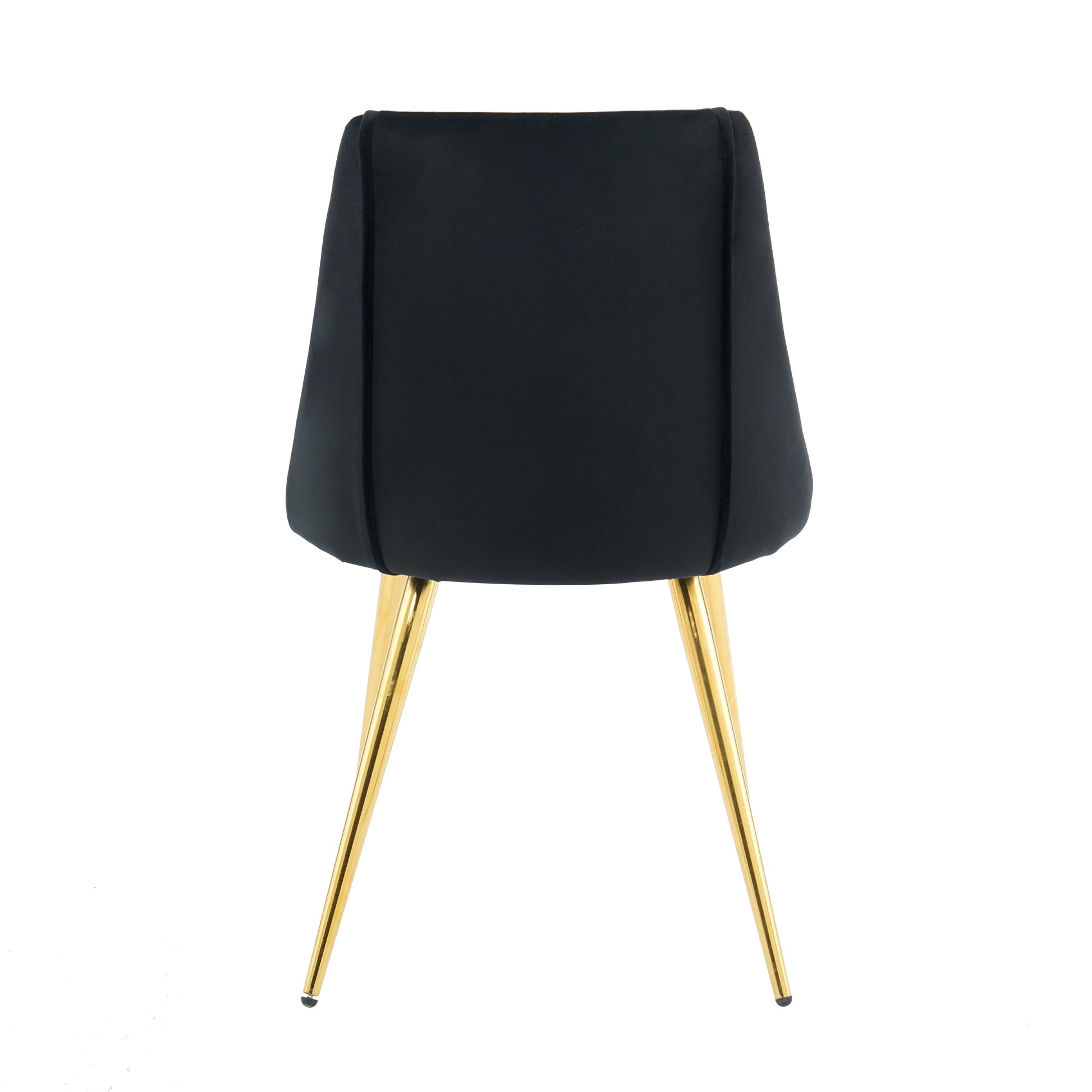 Modern Simple Velvet Dining Black Chair Home Bedroom Stool Back Dressing Chair Student Desk Chair Gold Metal Legs Set Of 4 Metal Black Velvet