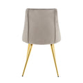 Modern Simple Light Luxury Dining Grey Chair Home Bedroom Stool Back Dressing Chair Student Desk Chair Gold Metal Legs Set Of 4 Metal Grey Velvet