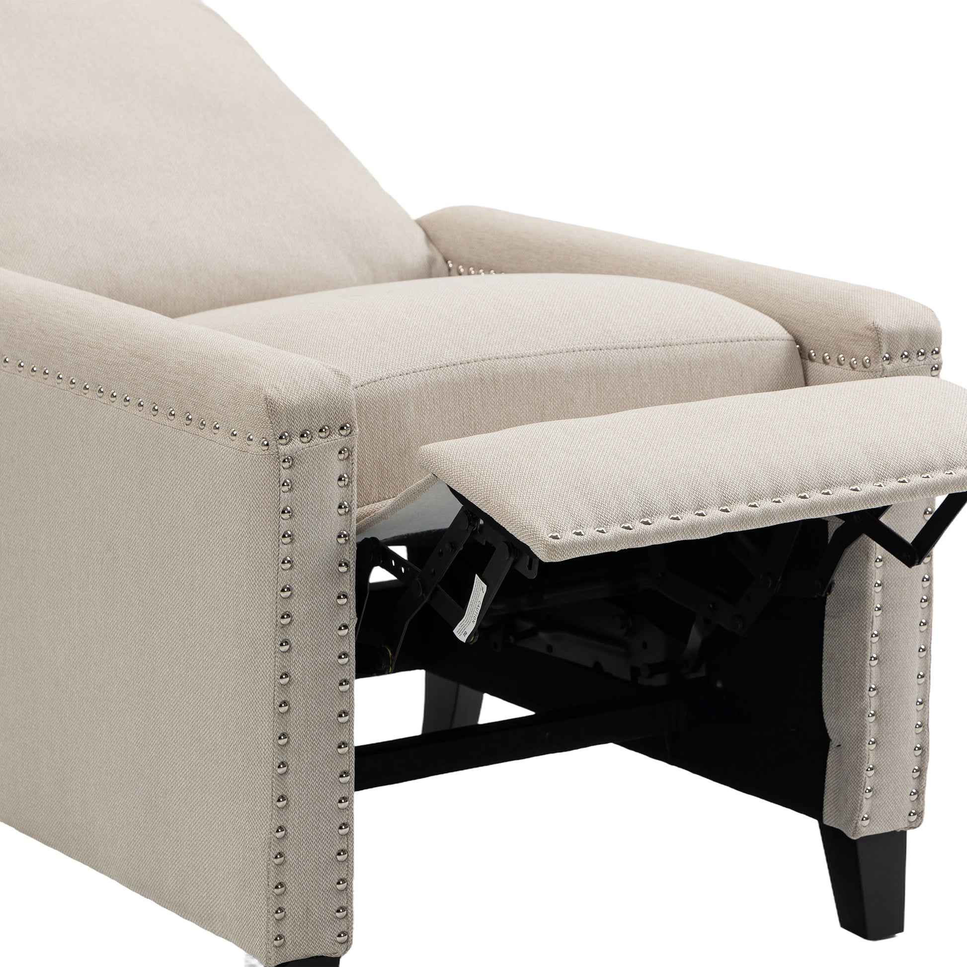 Coolmore Modern Comfortable Upholstered Leisure Chair Recliner Chair For Living Room Beige Velvet