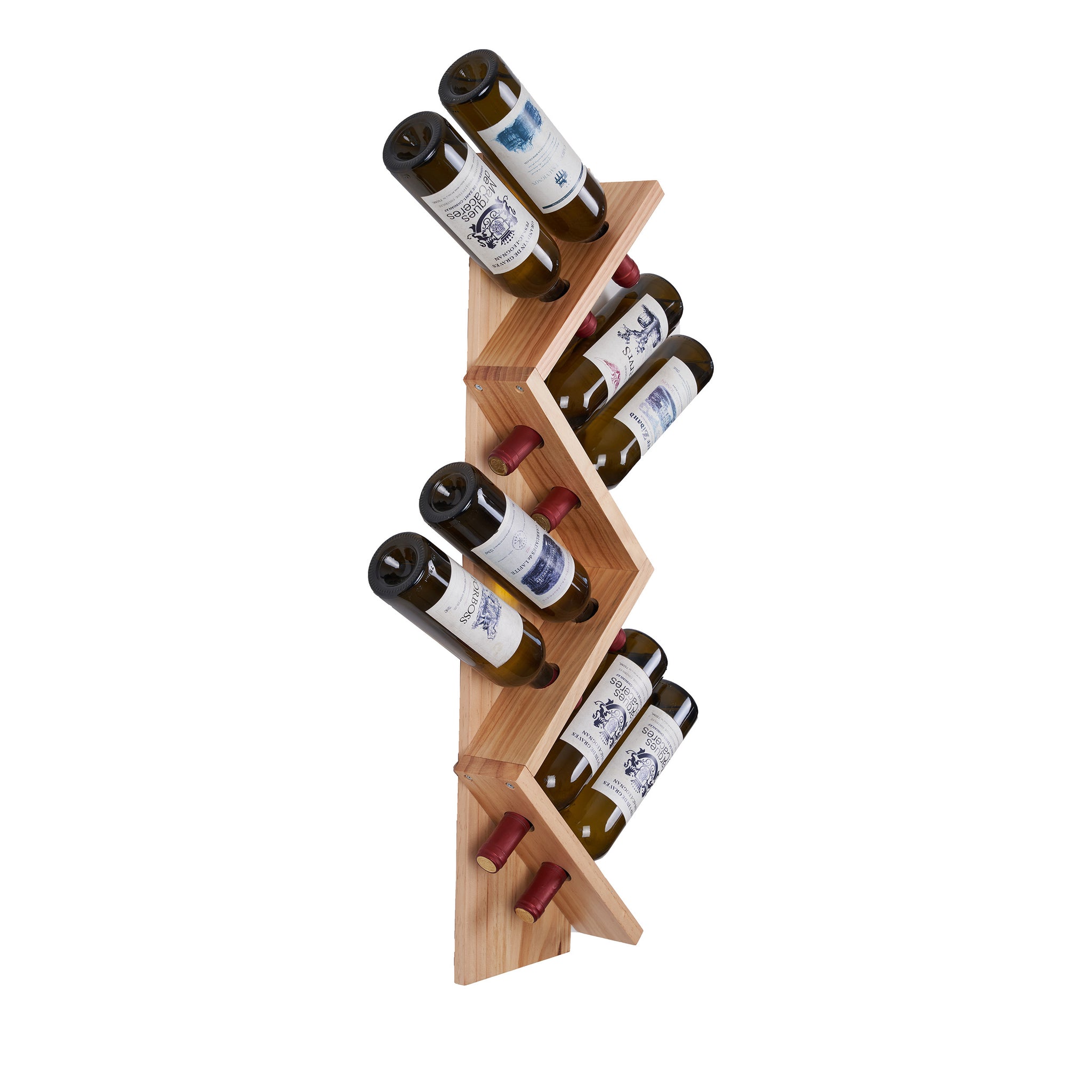 Vertical Z wine rack wine rack wall mounted Solid wood natural-kitchen-american traditional-pine