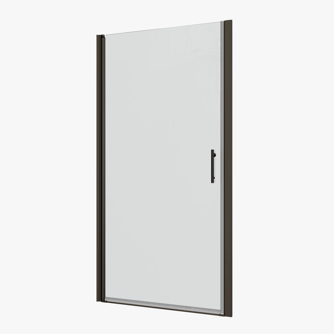 1 3 8" Adjustment,Universal Pivot Shower Door, Open Outside, With 1 4" Tempered Glass Matte Black Bathroom Aluminium Alloy