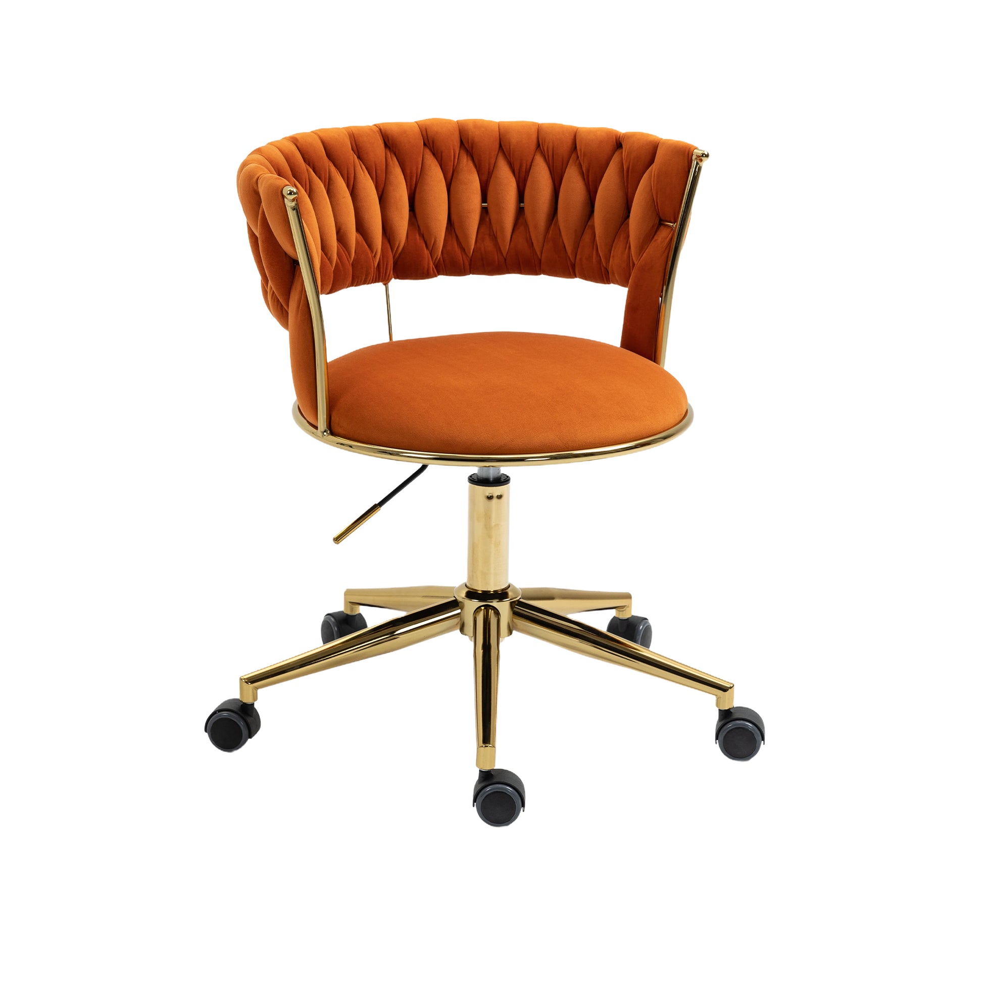 Coolmore Home Office Desk Chair, Vanity Chair, Modern Adjustable Home Computer Executive Chair Swivel Task Chair For Small Space, Living Room, Make Up, Studying Orange Polyester