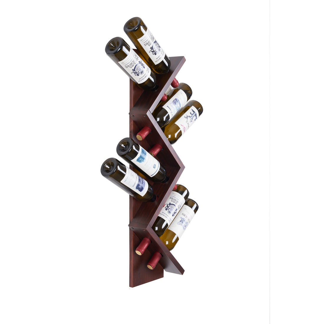 Vertical Z wine rack wine rack wall mounted Solid wood walnut-kitchen-american traditional-pine