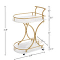 2 Tier Bar Cart, Mobile Bar Serving Cart,