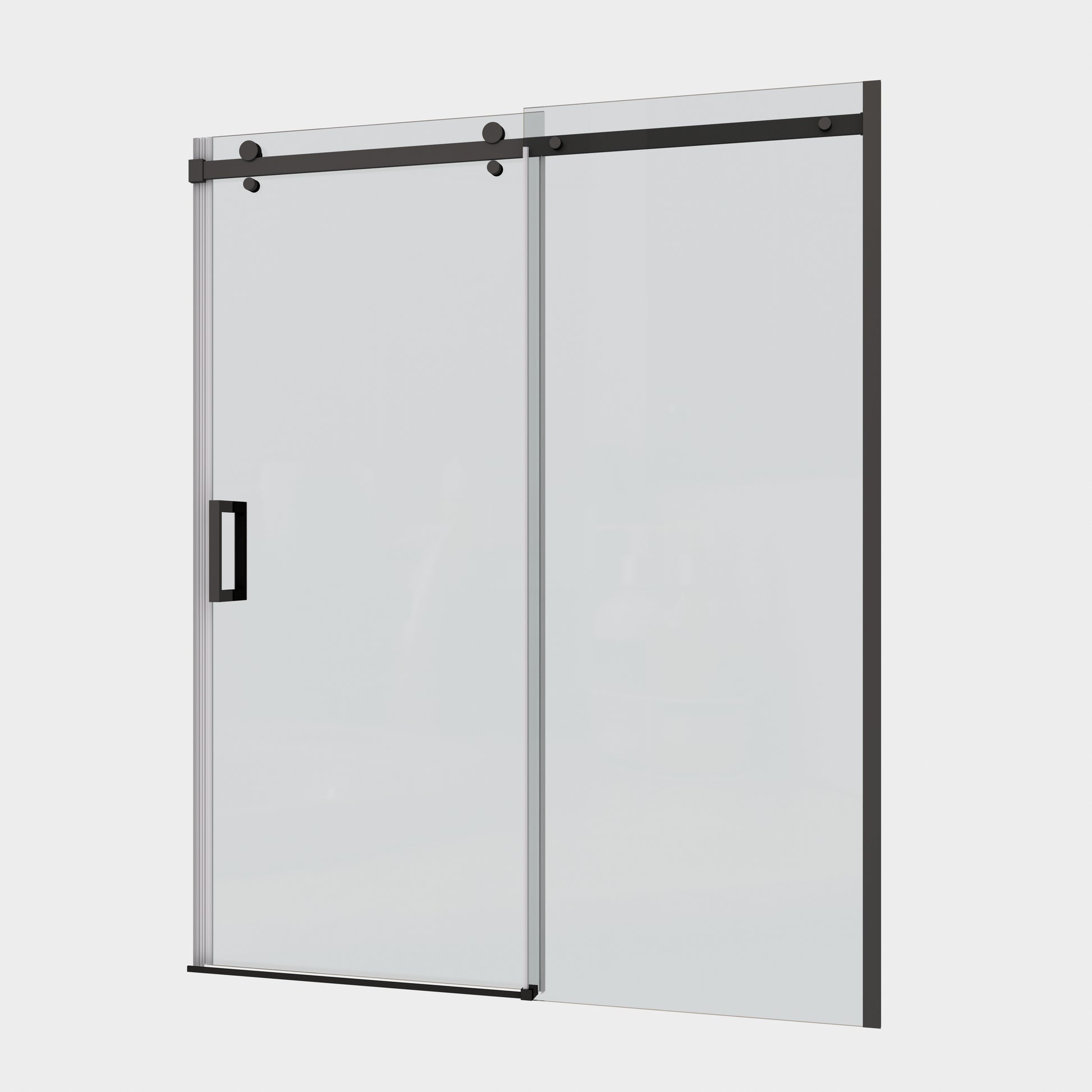 Glass Shower Door, Sliding Door, With 5 16" Tempered Glass And Matted Black Finish 5474 Matte Black Bathroom Aluminium Alloy