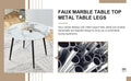 A Modern Minimalist Circular Dining Table With A Diameter Of 40 Inches, A 0.3 Inch Thick Imitation Marble Pattern Tabletop And Black Metal Legs 40 '* 40' * 30 'Dt 1164 White Glass