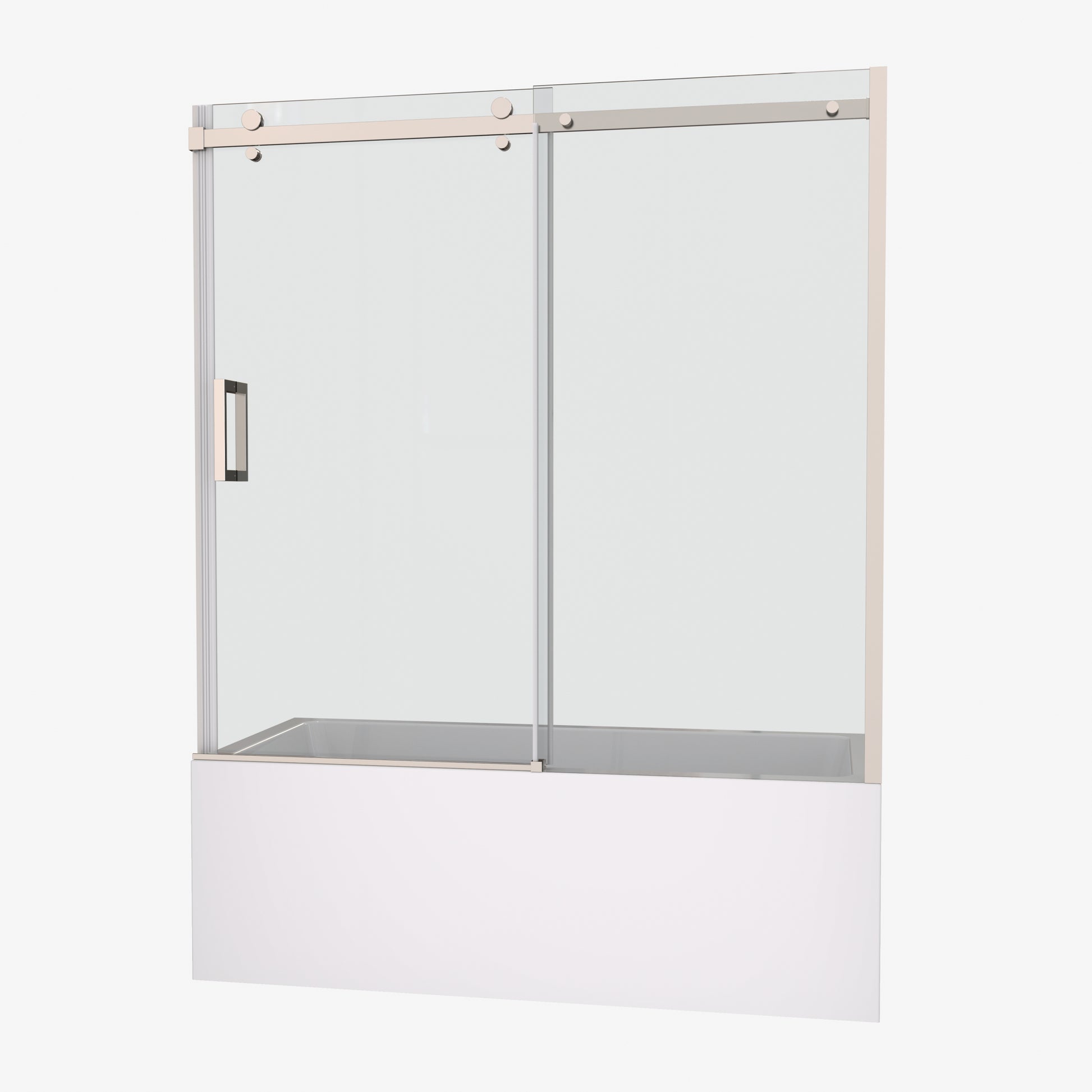 Bathtub Shower Door, Sliding Door, With 5 16" Tempered Glass And Polished Finish 6058 Chrome Bathroom Aluminium Alloy