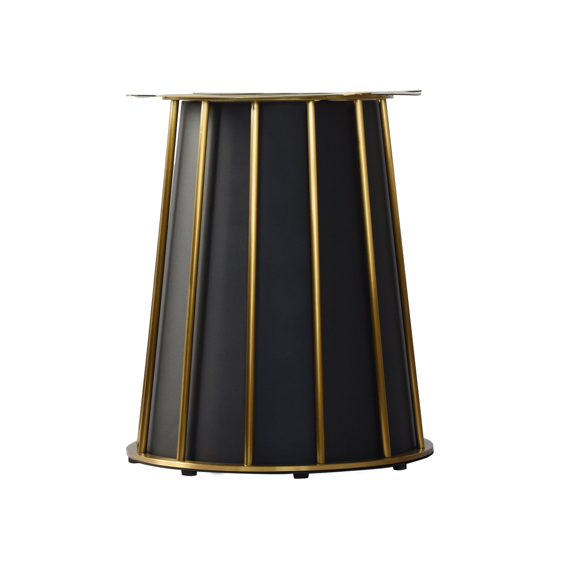 59.05"Modern Artificial Stone Round Black Metal Iron Base Dining Table Can Accommodate 8 People. Not Including Chairs Black Dining Room Metal Sintered Stone