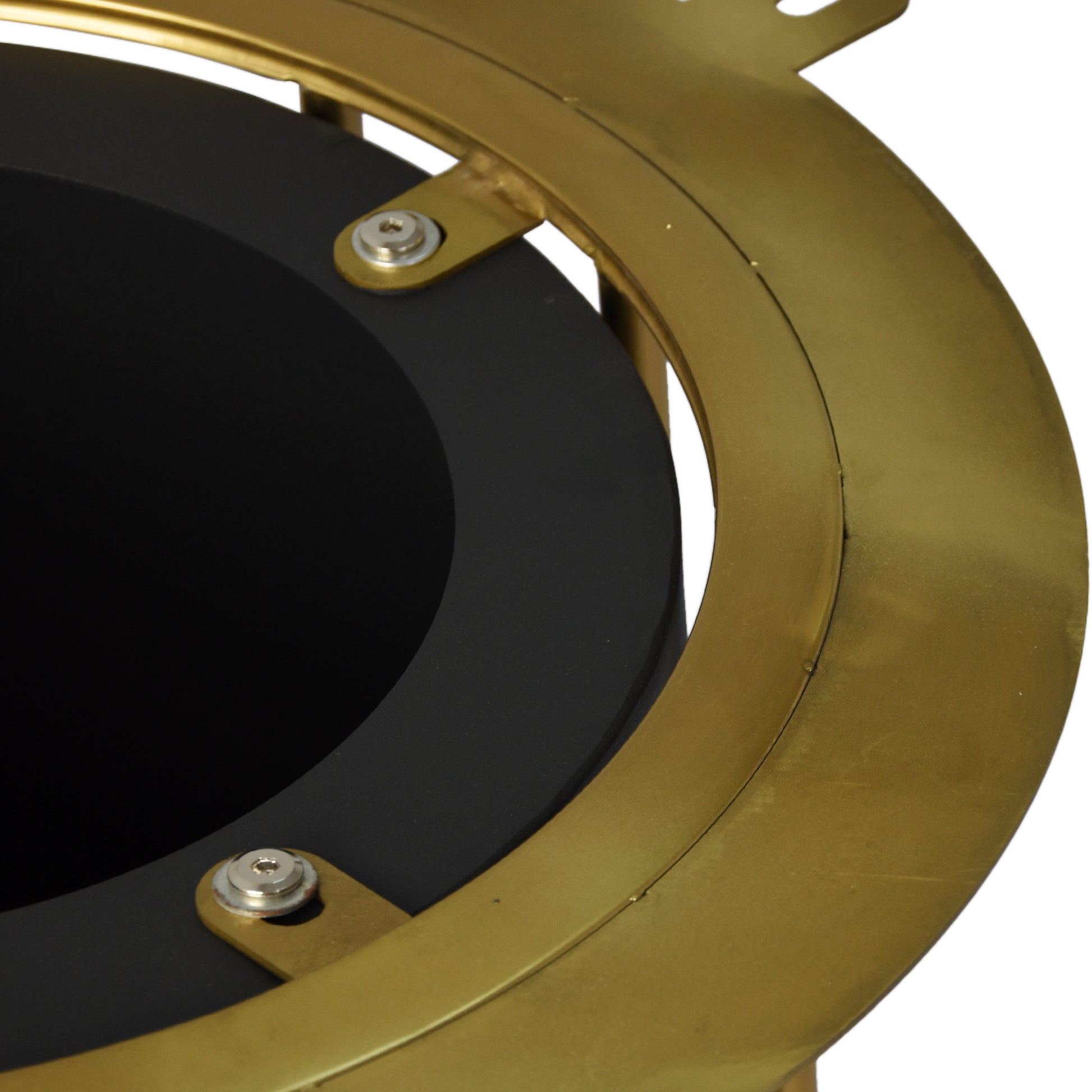 59.05"Modern Artificial Stone Round Black Metal Iron Base Dining Table Can Accommodate 8 People. Not Including Chairs Black Dining Room Metal Sintered Stone