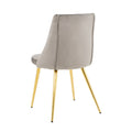 Modern Simple Light Luxury Dining Grey Chair Home Bedroom Stool Back Dressing Chair Student Desk Chair Gold Metal Legs Set Of 4 Metal Grey Velvet