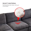 L Shape Modular Soft Fabric Sofa Filled With Down Dark Grey Dark Grey Down Filling Fabric