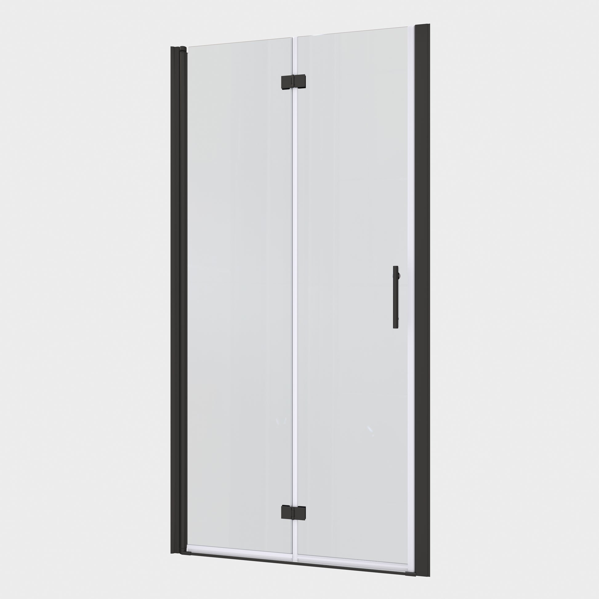 1 3 8" Adjustment,Universal Pivot Shower Door, With 1 4" Tempered Glass Matte Black Aluminium Alloy