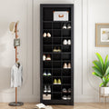 Stylish Design 30 Shoe Cubby Console, Contemporary Shoe Cabinet With Multiple Storage Capacity, Free Standing Tall Cabinet With Versatile Use For Hallway, Bedroom, Black Filing Cabinets Black Primary Living Space Particle Board