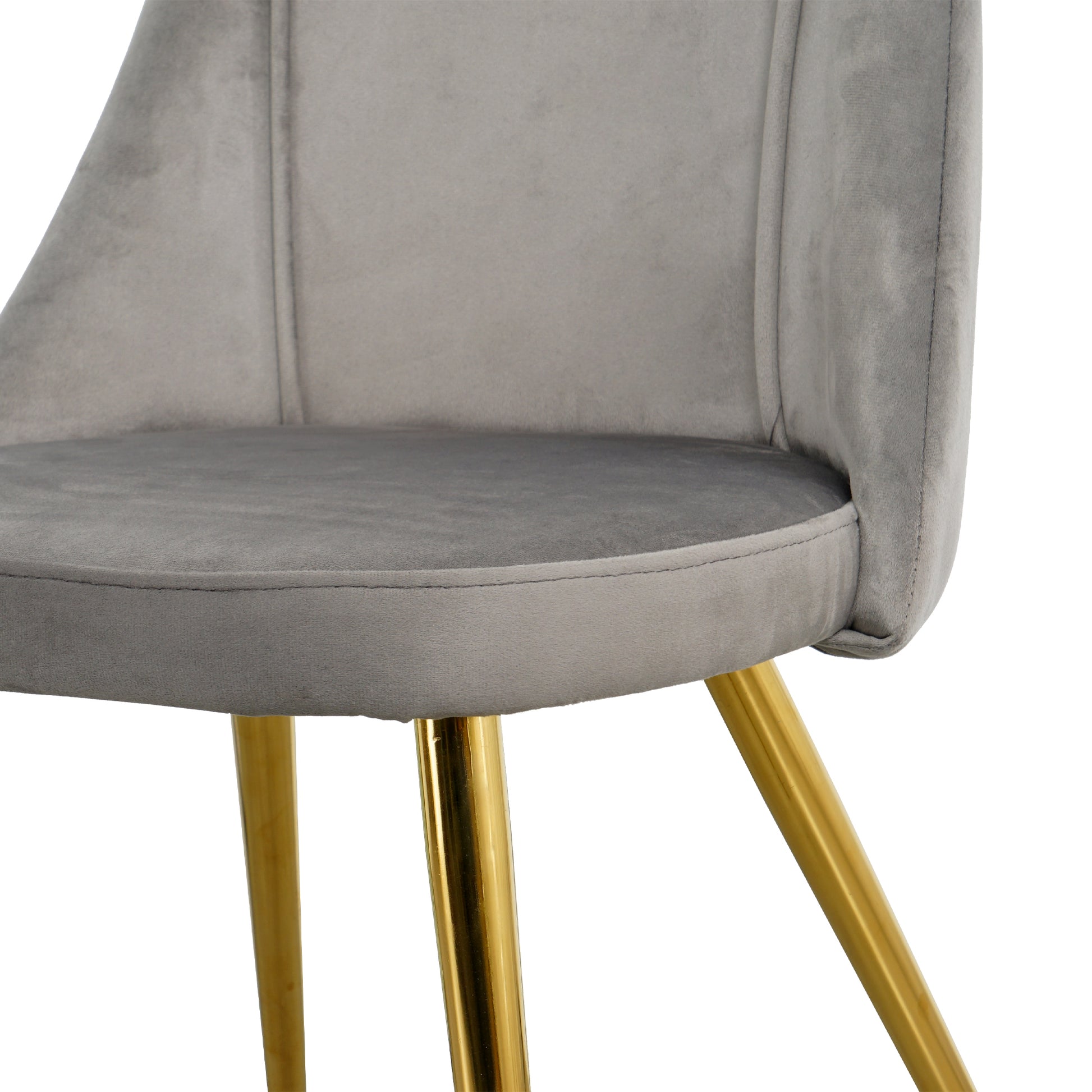 Modern Simple Light Luxury Dining Grey Chair Home Bedroom Stool Back Dressing Chair Student Desk Chair Gold Metal Legs Set Of 4 Metal Grey Velvet