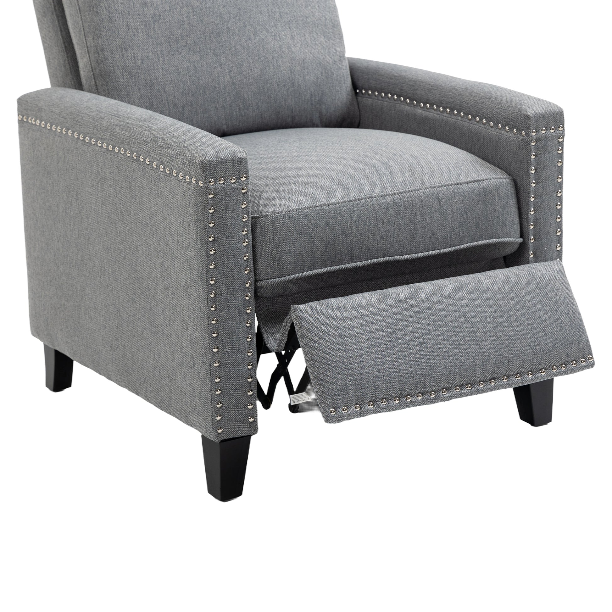 Coolmore Modern Comfortable Upholstered Leisure Chair Recliner Chair For Living Room Gray Velvet