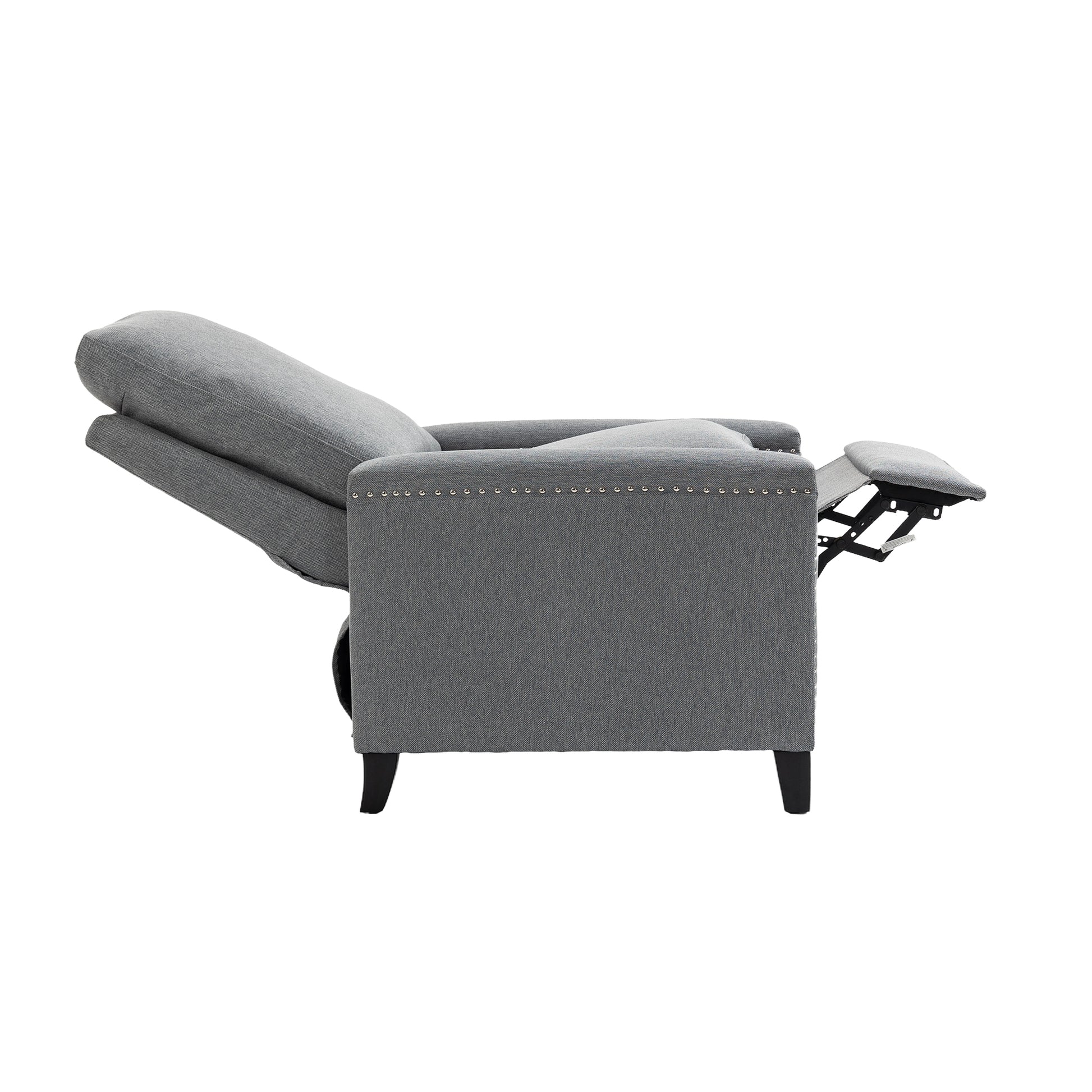 Coolmore Modern Comfortable Upholstered Leisure Chair Recliner Chair For Living Room Gray Velvet