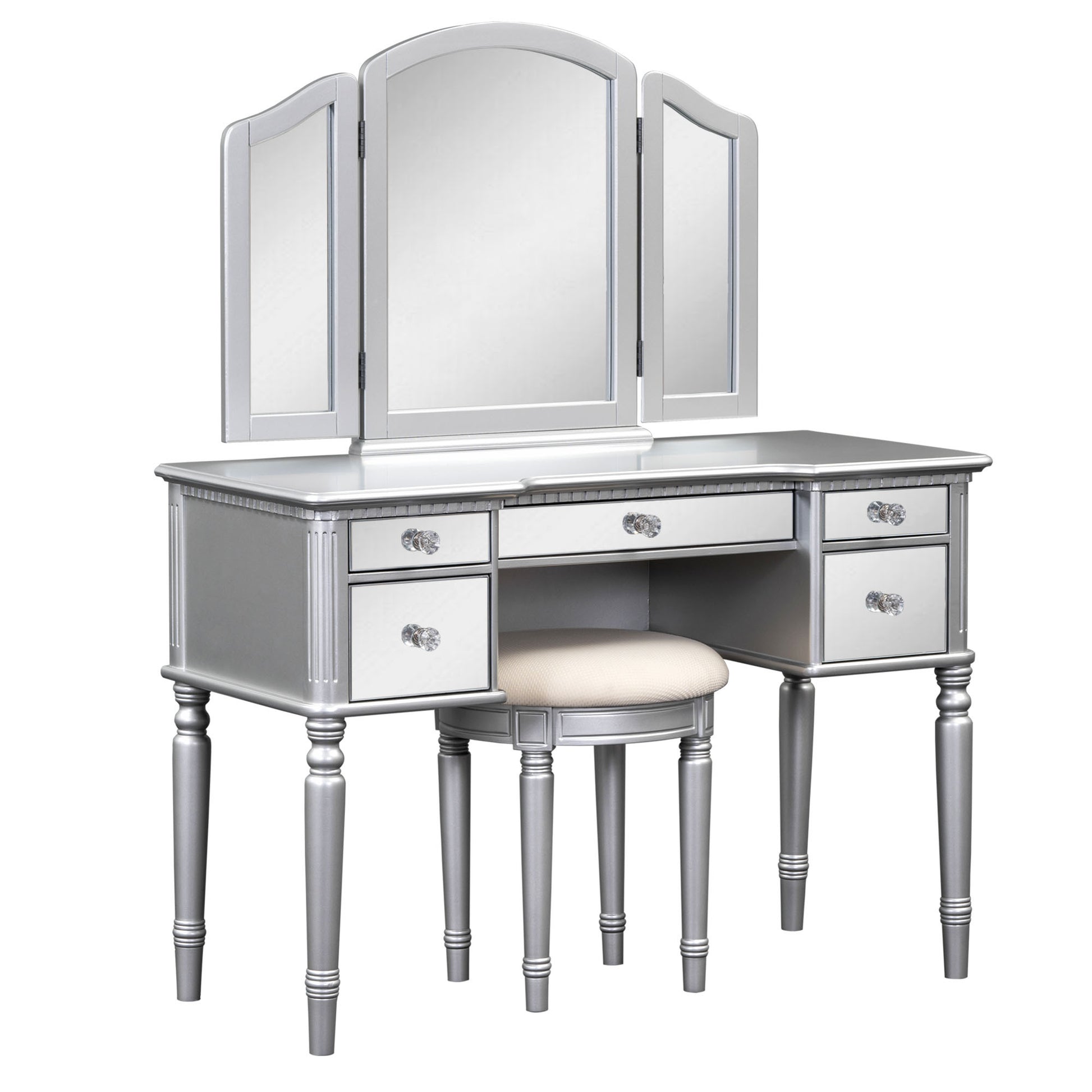 silver dressing table set Antique 1900 Art Nouveau English Sterling Silver Reynold's Angels Vanity Set