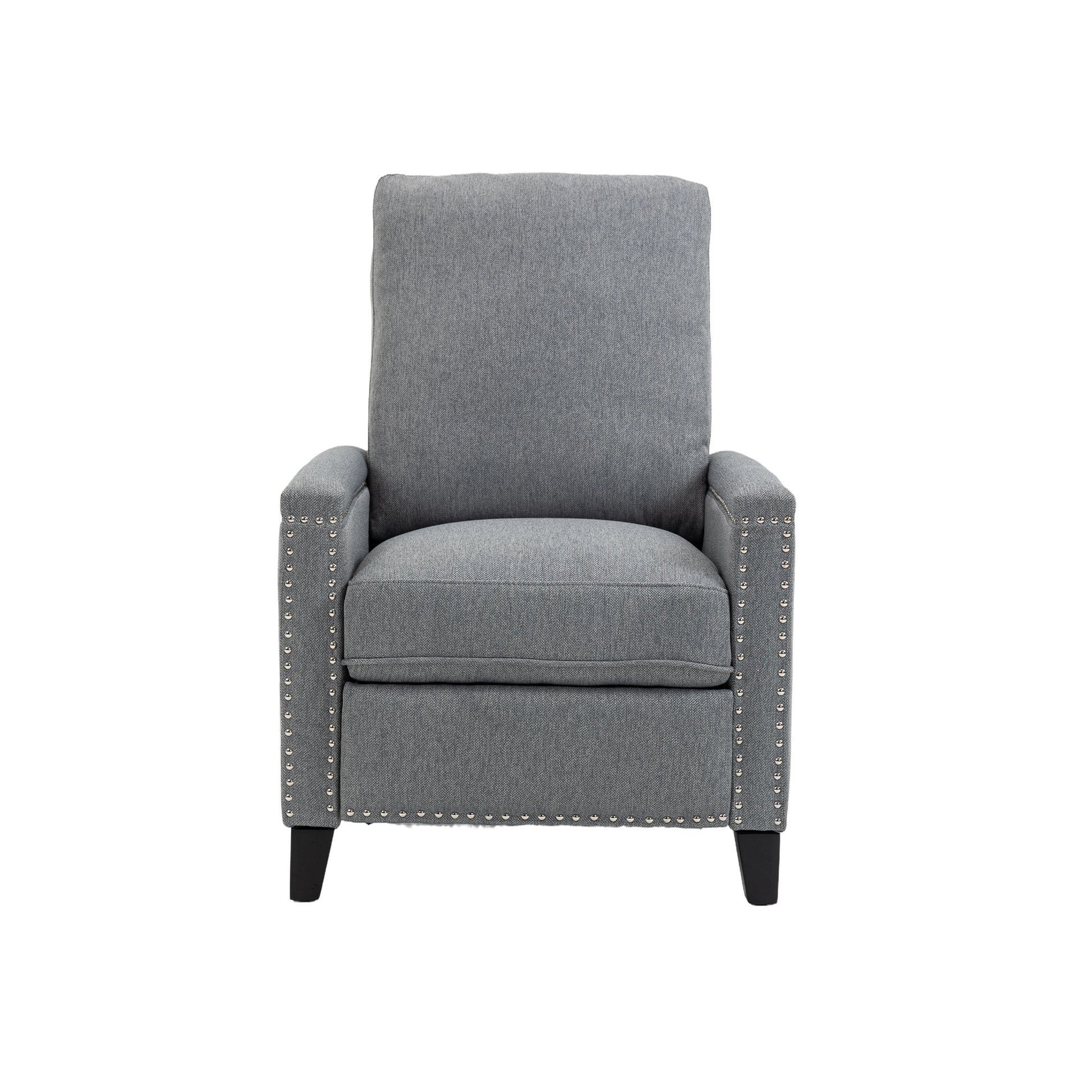 Coolmore Modern Comfortable Upholstered Leisure Chair Recliner Chair For Living Room Gray Velvet