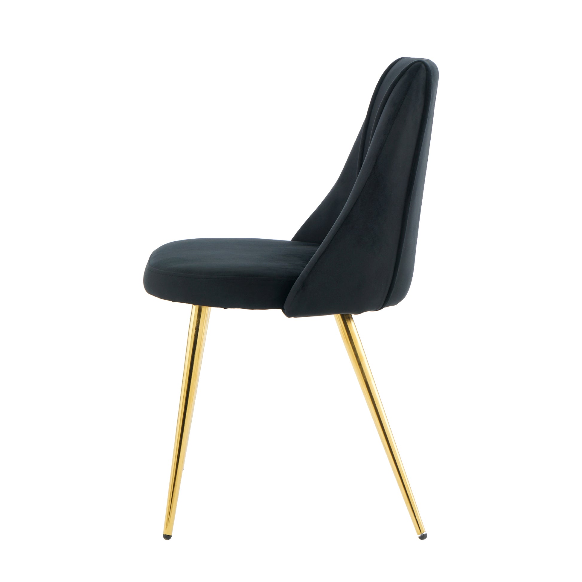 Modern Simple Velvet Dining Black Chair Home Bedroom Stool Back Dressing Chair Student Desk Chair Gold Metal Legs Set Of 4 Metal Black Velvet