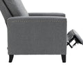 Coolmore Modern Comfortable Upholstered Leisure Chair Recliner Chair For Living Room Gray Velvet