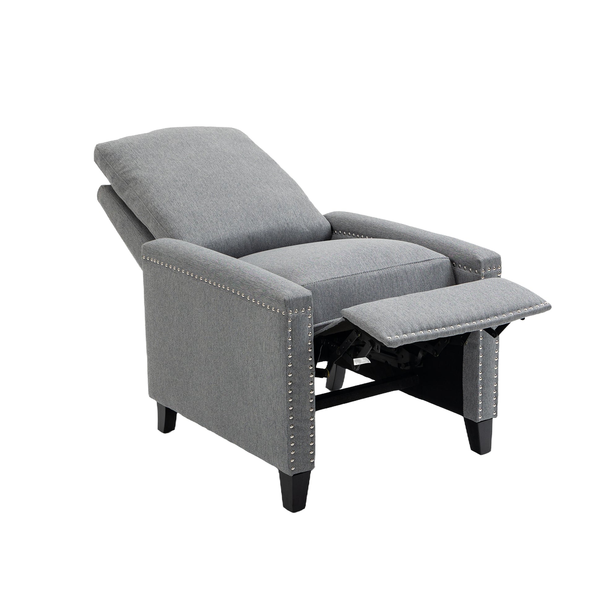 Coolmore Modern Comfortable Upholstered Leisure Chair Recliner Chair For Living Room Gray Velvet