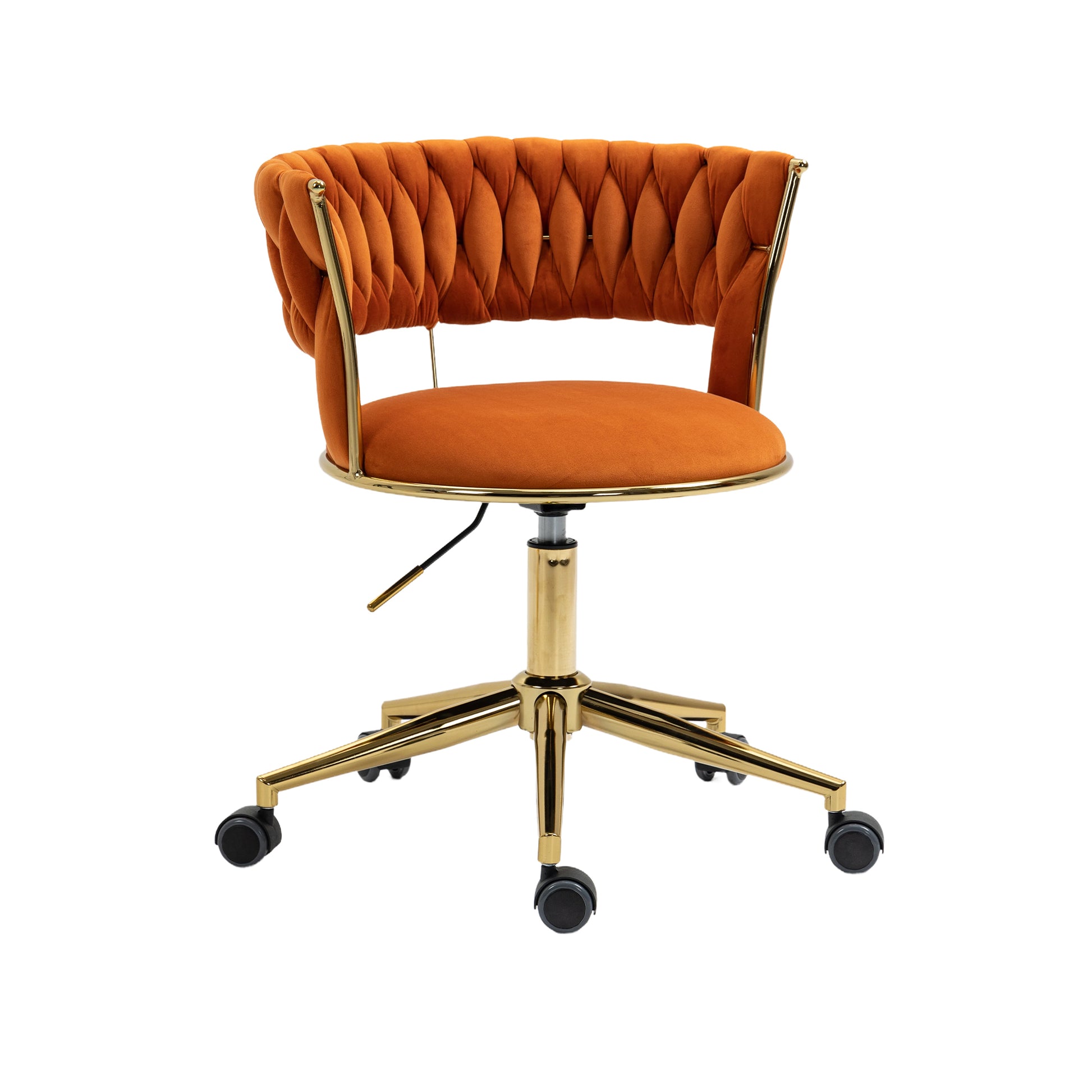 Coolmore Home Office Desk Chair, Vanity Chair, Modern Adjustable Home Computer Executive Chair Swivel Task Chair For Small Space, Living Room, Make Up, Studying Orange Polyester