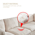 L Shape Modular Soft Fabric Sofa Filled With Down Beige Beige Down Filling Fabric