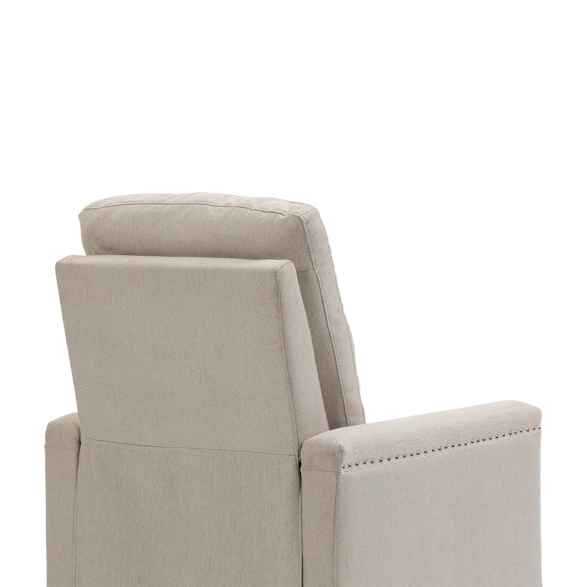 Coolmore Modern Comfortable Upholstered Leisure Chair Recliner Chair For Living Room Beige Velvet