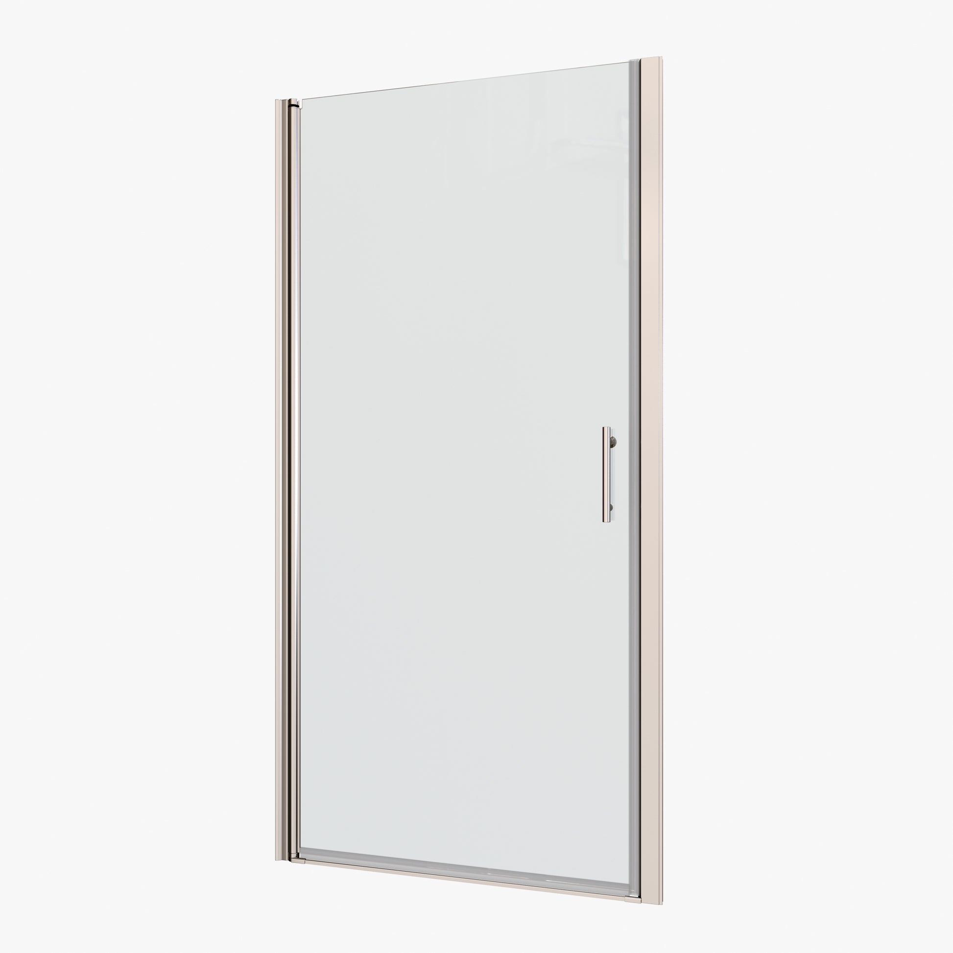 1 3 8" Adjustment,Universal Pivot Shower Door, Open Outside, With 1 4" Tempered Glass Chrome Aluminium Alloy