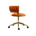 Coolmore Home Office Desk Chair, Vanity Chair, Modern Adjustable Home Computer Executive Chair Swivel Task Chair For Small Space, Living Room, Make Up, Studying Orange Polyester