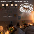 Caged Ceiling Fan With Lights Remote Control,Semi Embedded Modern Ceiling Fans, 6 Speeds Reversible Blades, 4 Led Bulbs Include White White Modern Abs Iron