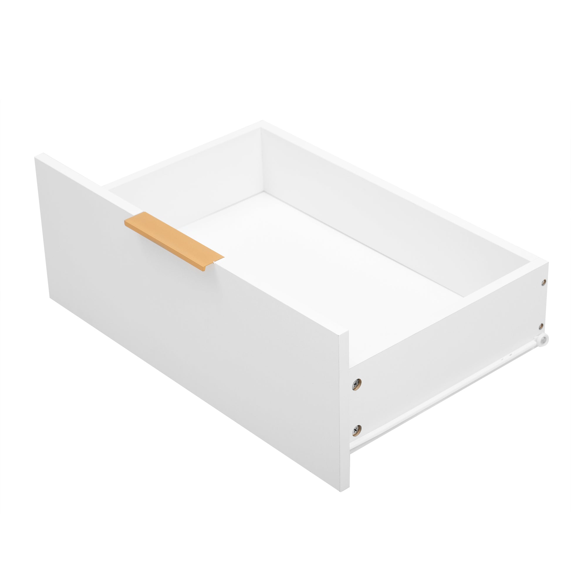 Featured Two Door Storage Cabinet With Three Drawers And Metal Handlessuitable For Corridors, Entrances And Living Rooms 3 4 Shelves White Primary Living Space Drawers Included American Design Mdf