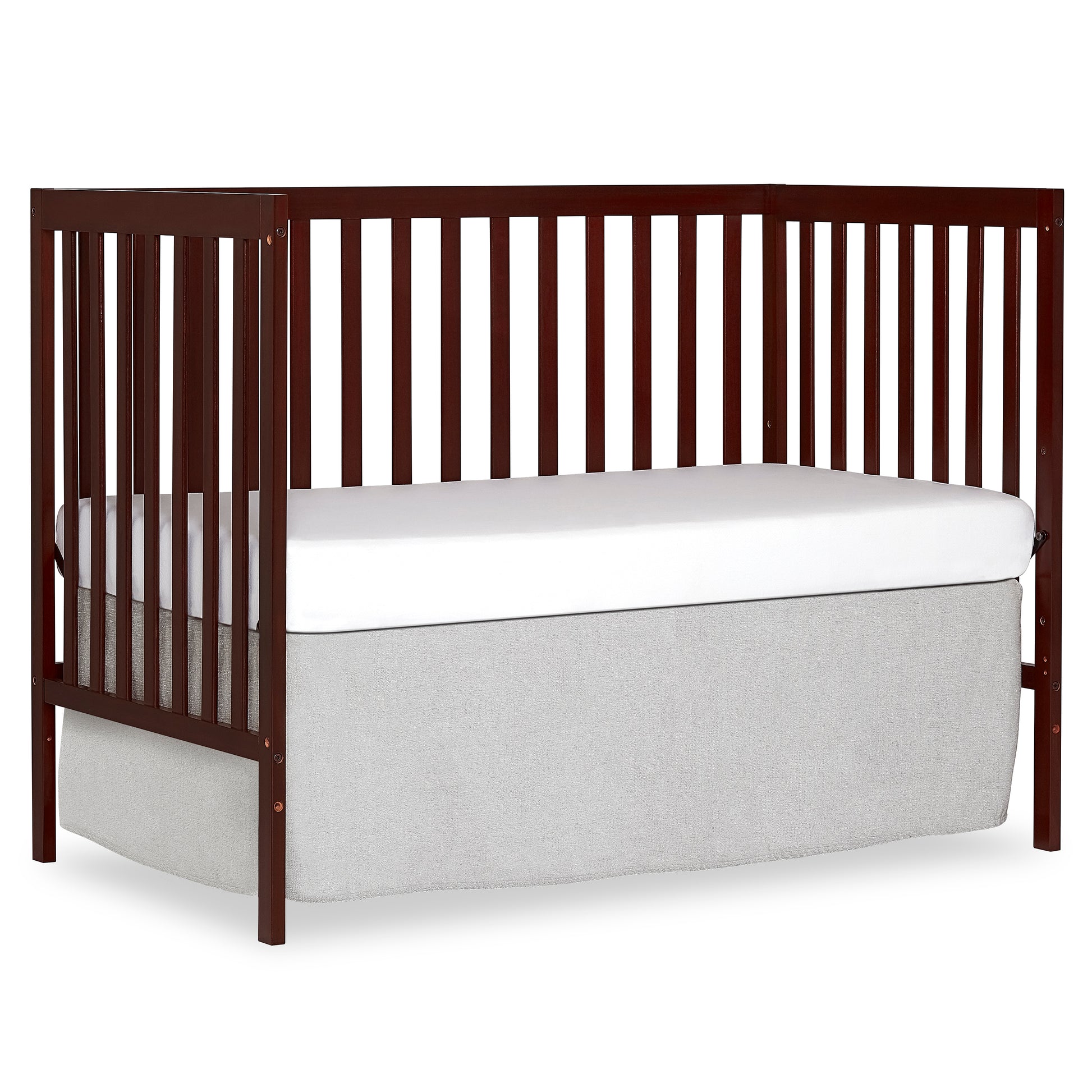 5 In 1 Convertible Crib, Converts From Baby Crib To Toddler Bed, Fits Standard Full Size Crib Mattress ,Easy To Assemble 53*29*9 Inches Espresso Espresso Classic Pine Wood