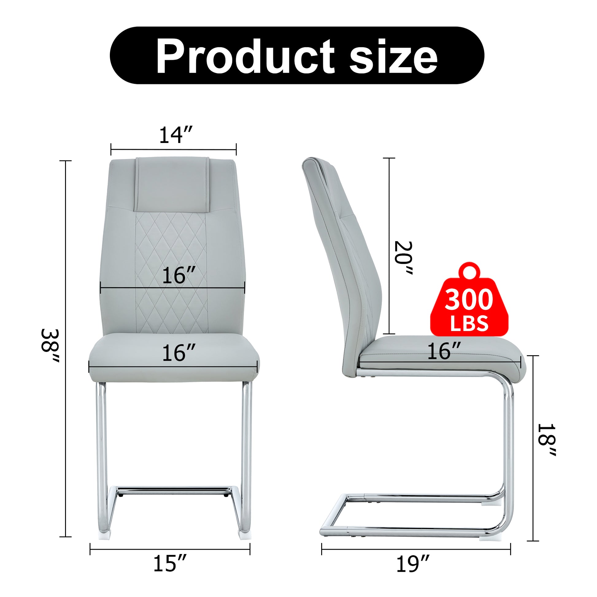 Equipped With Faux Leather Cushioned Seats Living Room Chairs With Metal Legs, Suitable For Kitchen, Living Room, Bedroom, And Dining Room Side Chairs, Set Of 4 Light Gray Pu Leather C 001 Light Grey Pu Leather