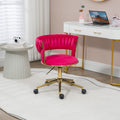 Coolmore Home Office Desk Chair, Vanity Chair, Modern Adjustable Home Computer Executive Chair Swivel Task Chair For Small Space, Living Room, Make Up, Studying Rose Red Polyester