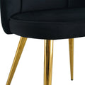 Modern Simple Velvet Dining Black Chair Home Bedroom Stool Back Dressing Chair Student Desk Chair Gold Metal Legs Set Of 4 Metal Black Velvet