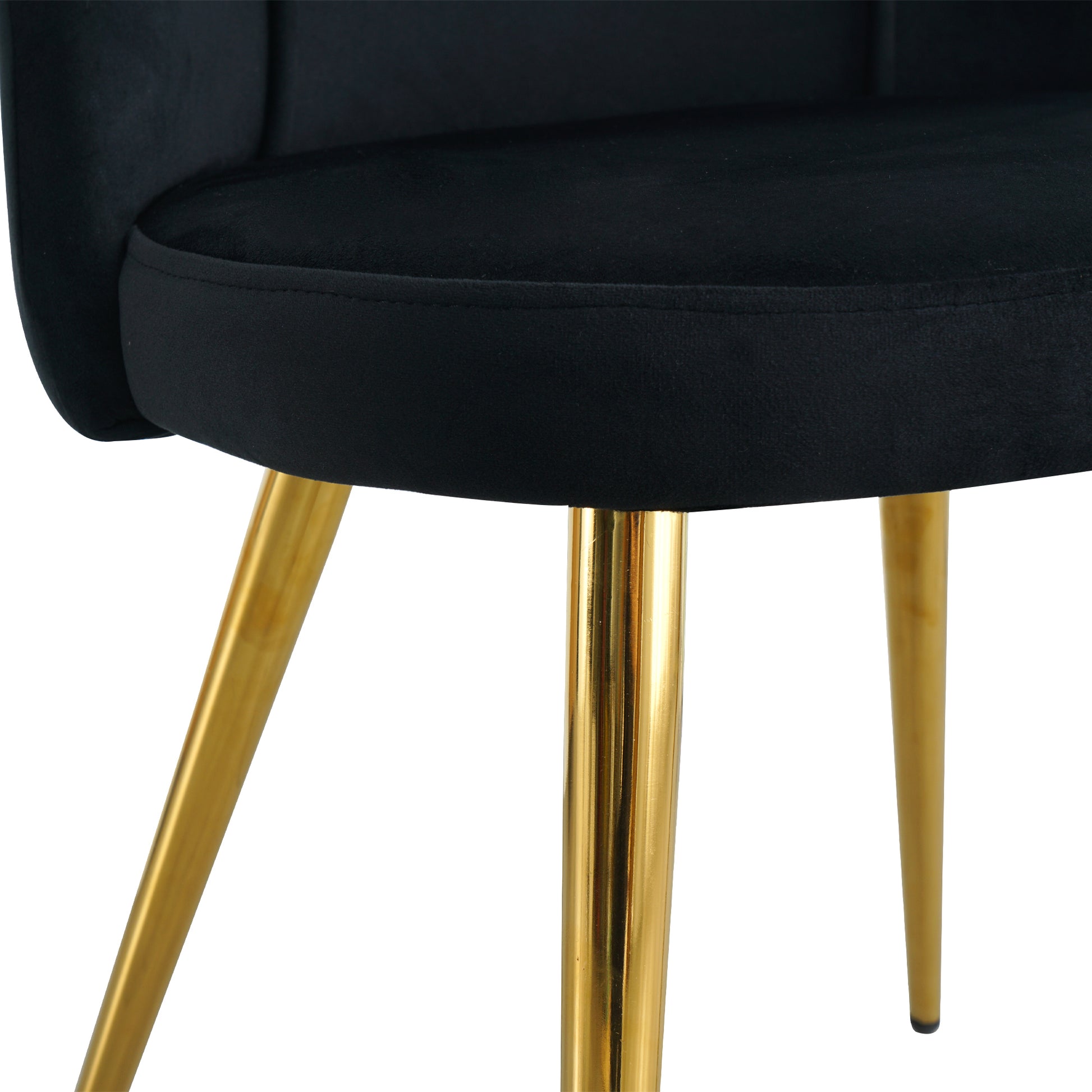 Modern Simple Velvet Dining Black Chair Home Bedroom Stool Back Dressing Chair Student Desk Chair Gold Metal Legs Set Of 4 Metal Black Velvet