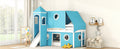 Twin Size Loft Bed With Slide Blue Tent And Tower Blue Twin Blue Solid Wood Mdf