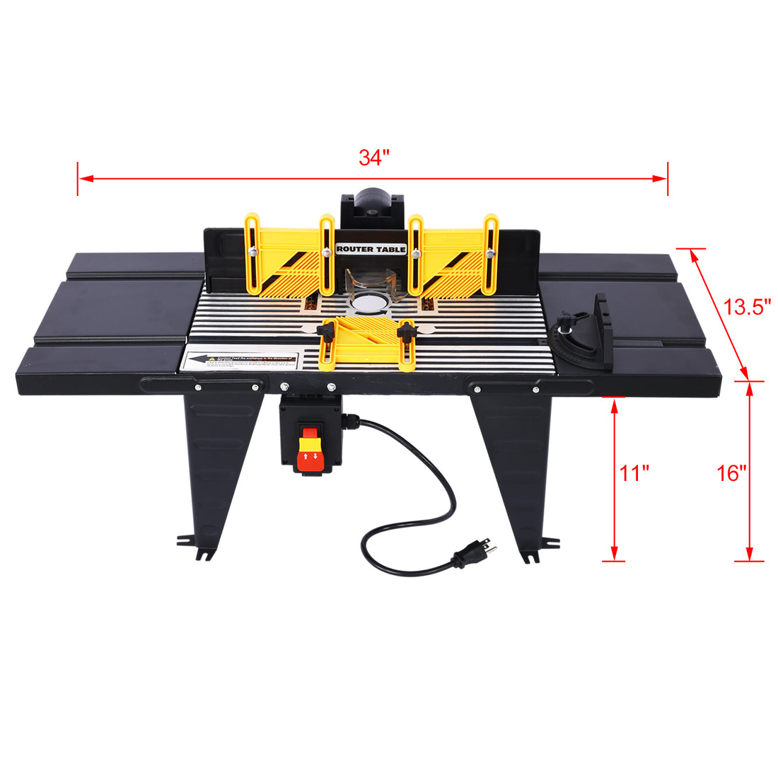 Electric Benchtop Router Table Wood Working Tool,Black Black Aluminium